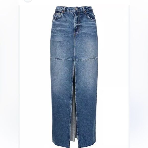 Reformation Tazz Maxi Denim Skirt Hemlock $188 NWT - Picture 6 of 8